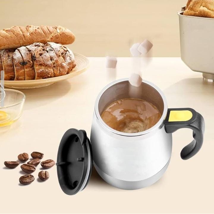 500ml Self Stirring Coffee Mug Stainless Steel with Box Packaging