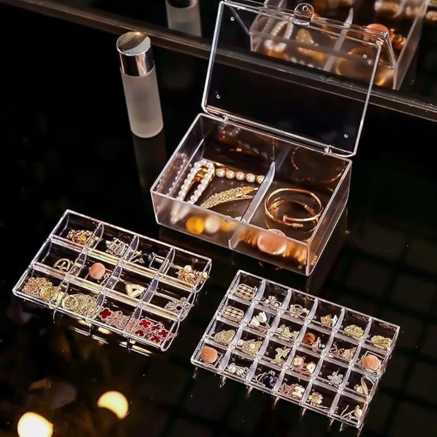 Multi Layer Acrylic Dustproof Jewellery Box Organizer