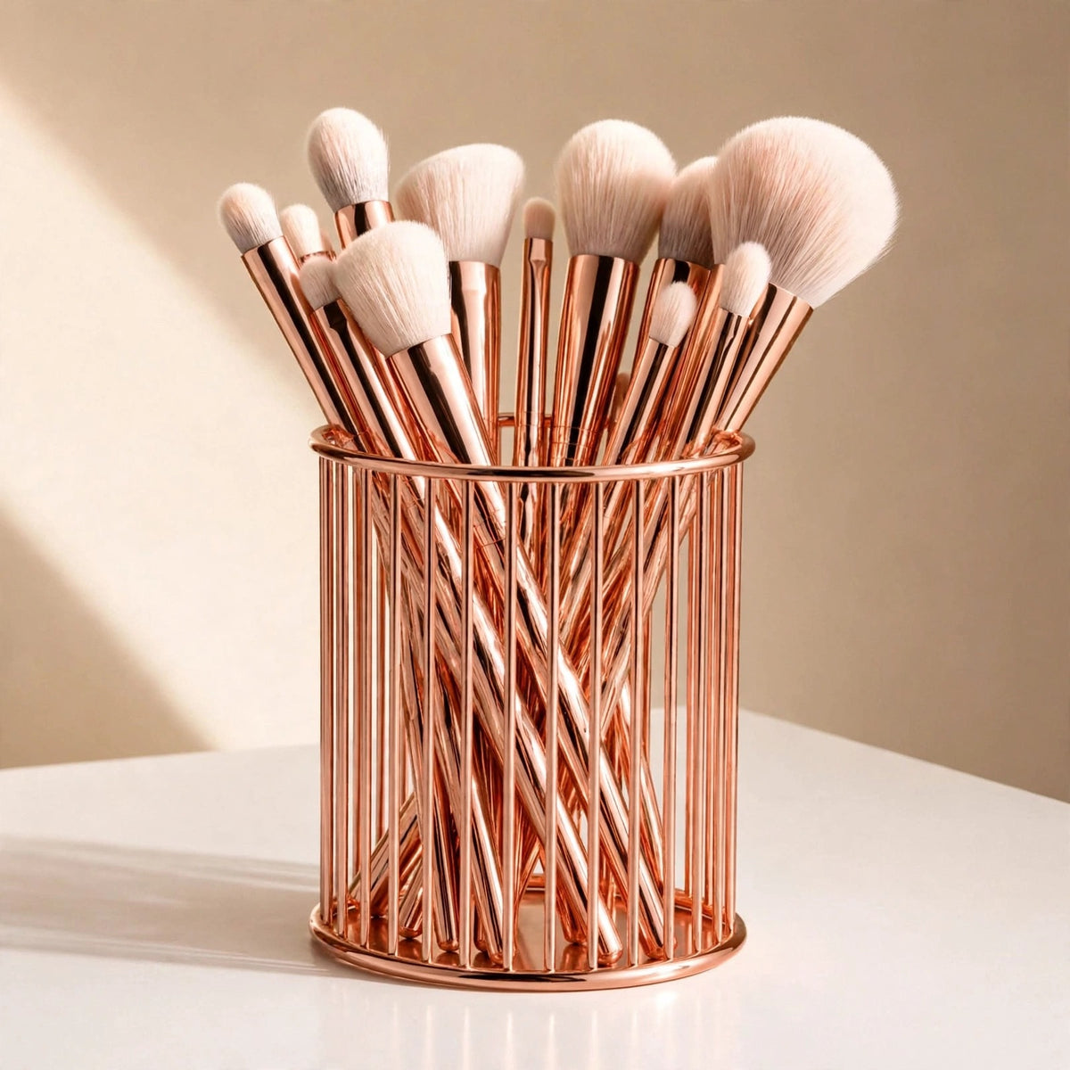 Rose Gold Metallic Brushes Holder