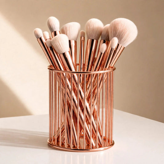 Rose Gold Metallic Brushes Holder