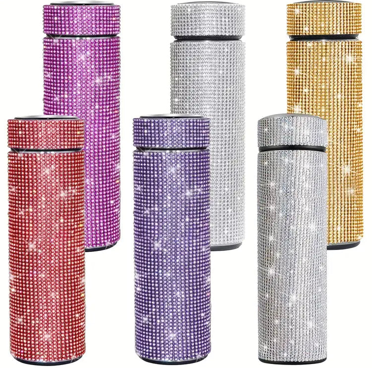 500ml Rhinestones Stainless Steel Insulated Temperature Bottle
