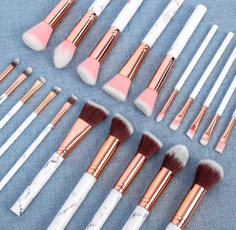 10 Pcs Marble Pattern Makeup Brushes Set