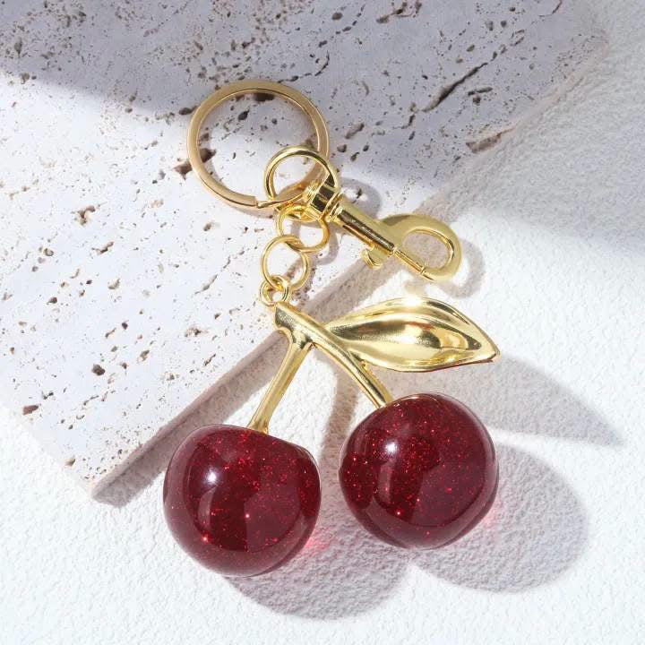 High Quality Trendy Cherry Keychain
