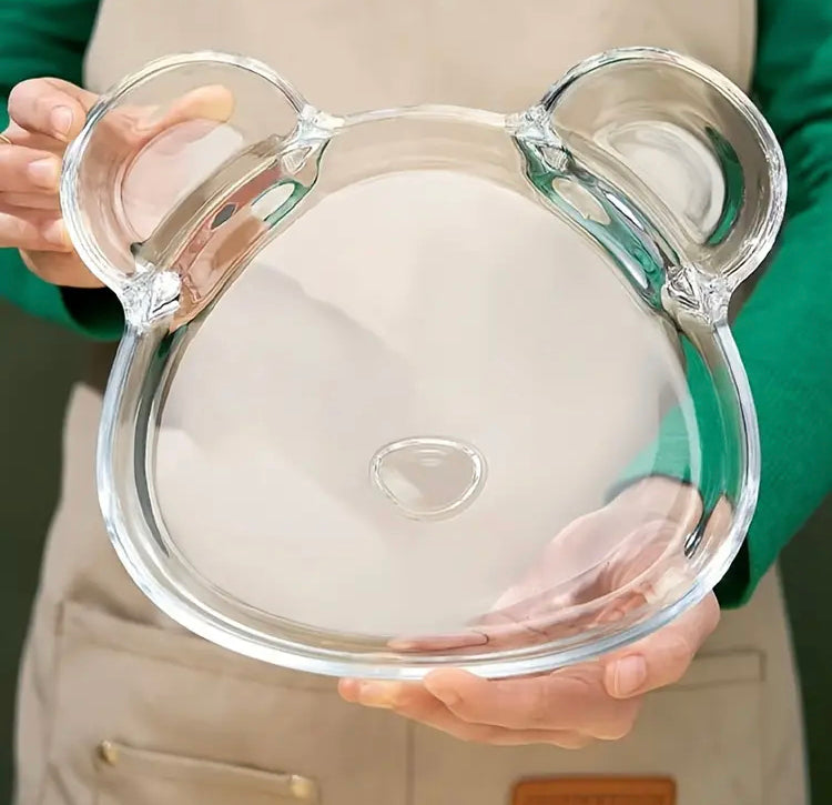 Bear Serving Plate with Dipping Sauce Divider