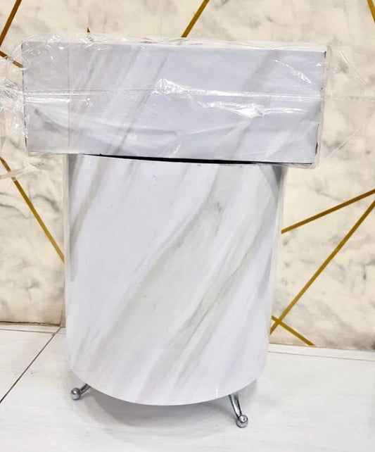 Marble Design Dustbin & Tissue Box Set
