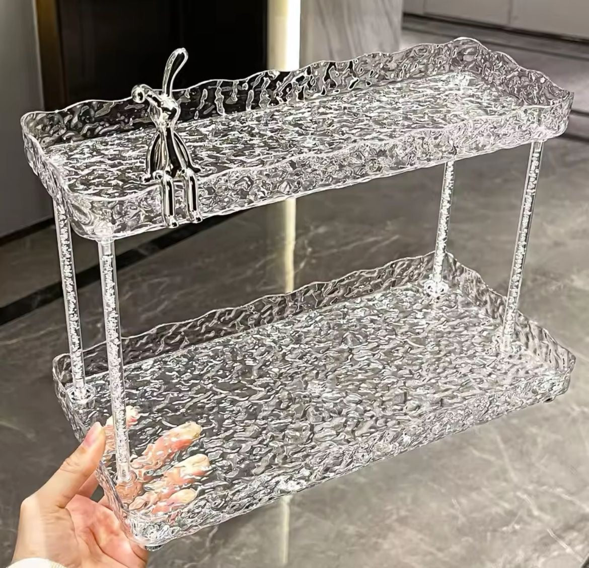 Double Layer Cosmetics Makeup Perfume Organizer Rack