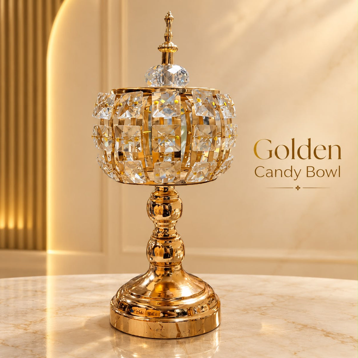 Luxury Gold Crystal Candy Bowl