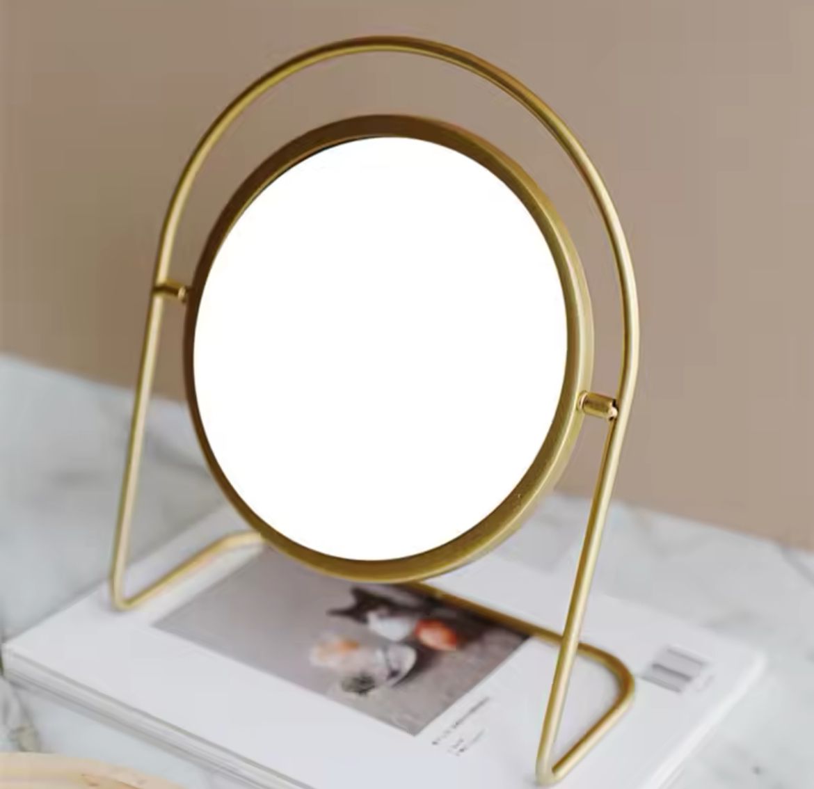 Nordiac Style Gold Makeup Retro Metal Mirror