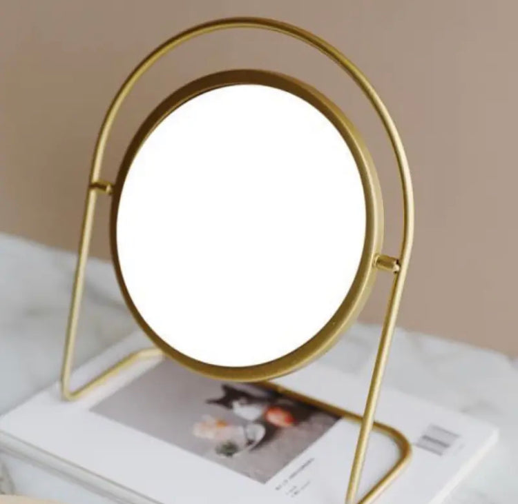 Nordiac Style Gold Makeup Retro Metal Mirror