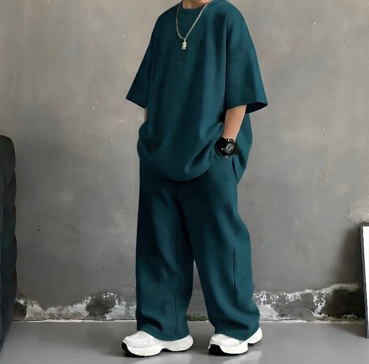 Kids Drop Shoulder Tshirt with Baggy Trouser
