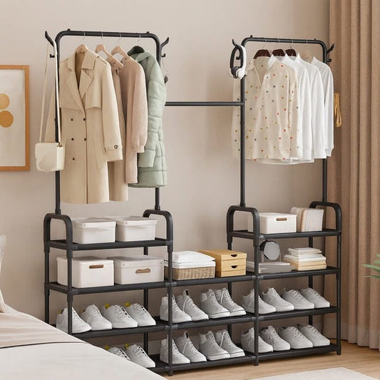 2 in 1 High Quality Clothes & Shoes Rack