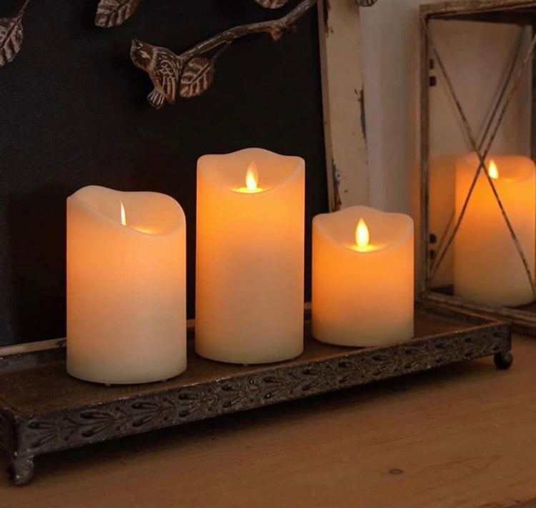 3 Pcs Set Warm LED Candle with moving (Battery Operated)