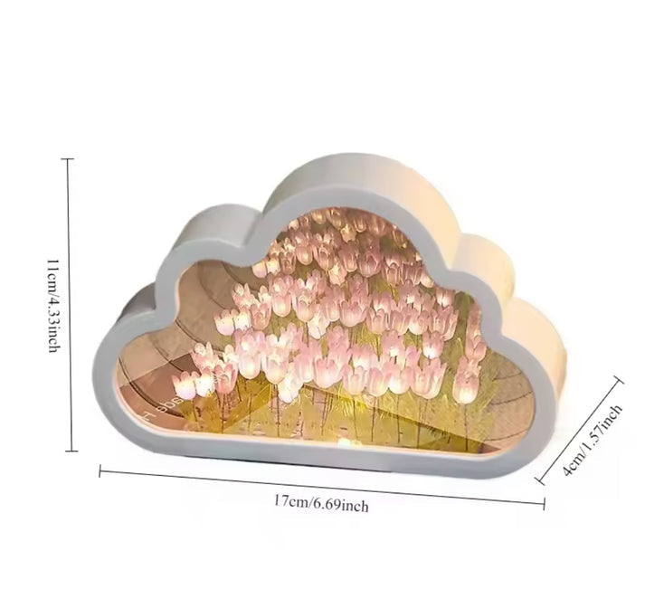 3D Cloud Shape Tulip Night Light LED Lamp