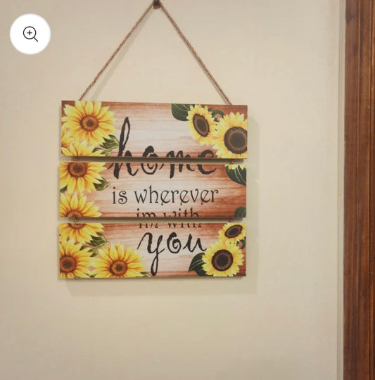 Three step sunflower Wall Hanging Wooden for Home Decor
