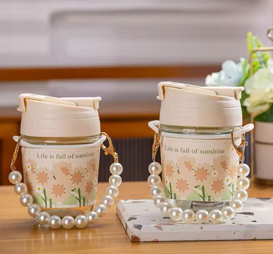 Pearl Chain Coffee Glass Mug