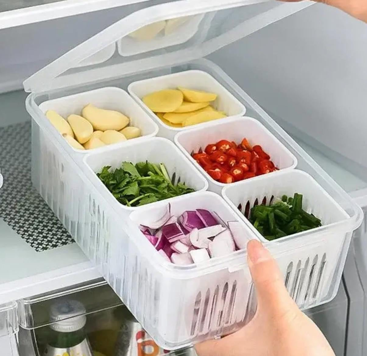 6 Grids Partition Food Container Storage Box