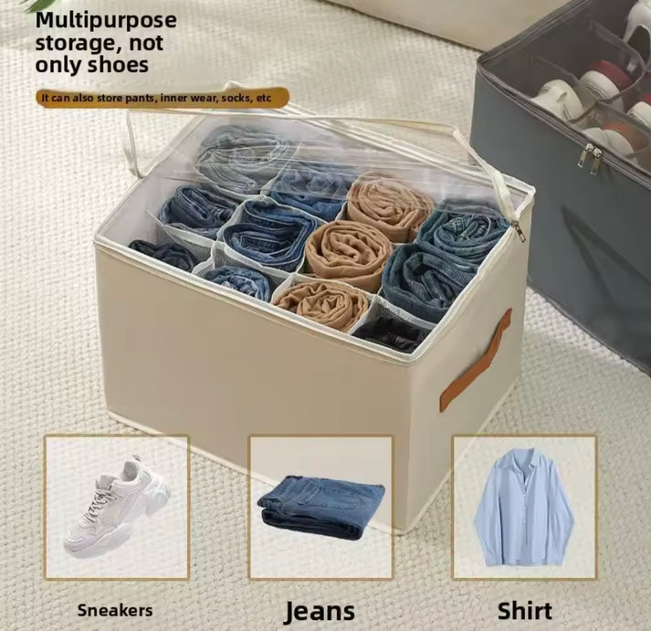12 Grids Foldable Shoes Storage Box Organizer
