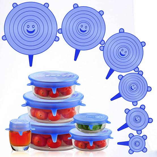 Pack of 6 Silicone Food Cover Lids
