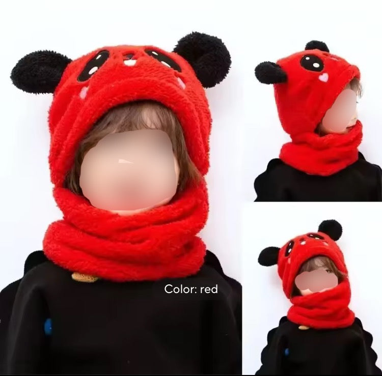 Warm Winter Panda Beanie Caps for Kids