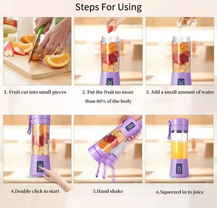380ml Six Blades Portable Rechargeable Juicer