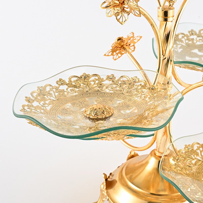 4 Layer Luxury Glass Dry Fruits Desserts Stand