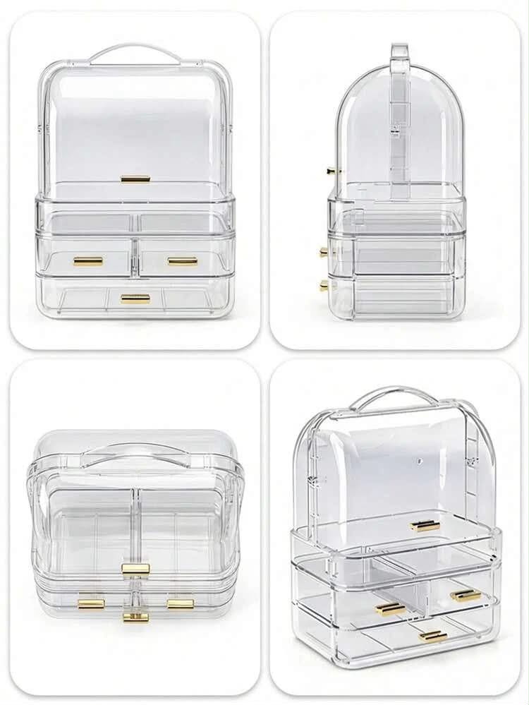 Mini Acrylic Transparent Makeup Organizer with Drawers