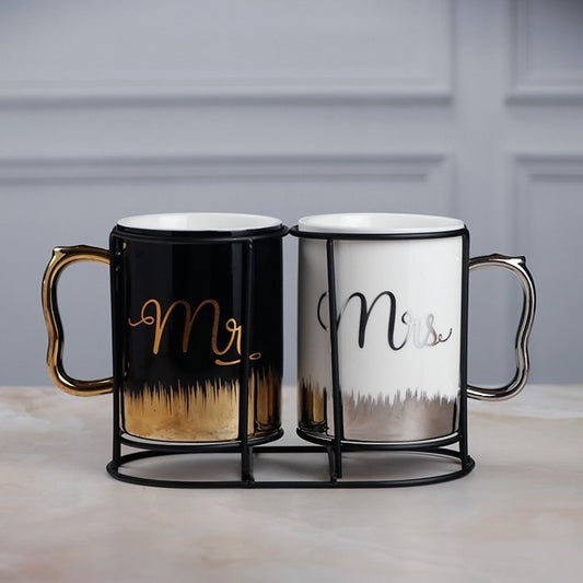 Couple Pair Mugs with Stand & Box Packaging