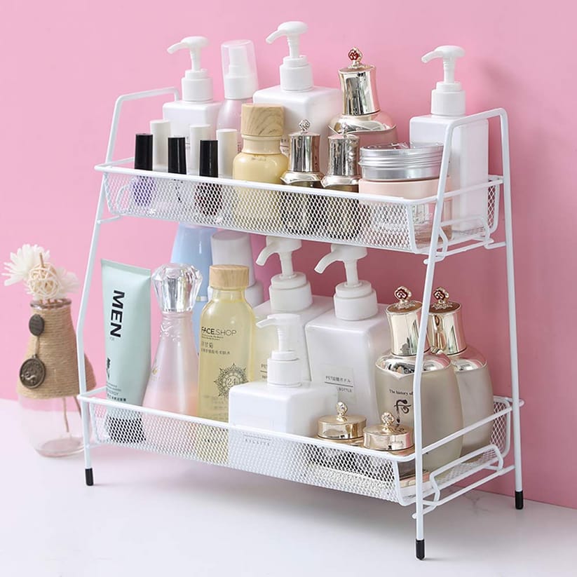 2-Tier Metal Kitchen & Bathroom Multi-purpose Rack with Box Packaging