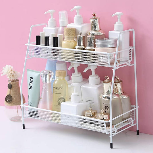 2-Tier Metal Kitchen & Bathroom Multi-purpose Rack with Box Packaging