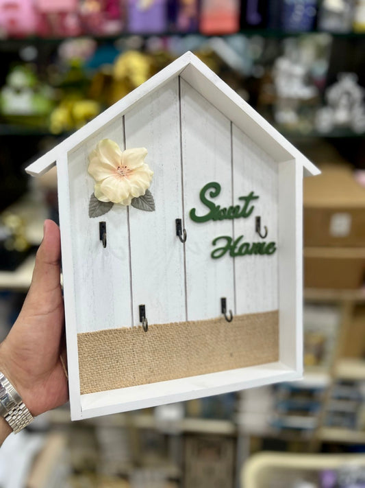 Home Shape Wooden Key Holder