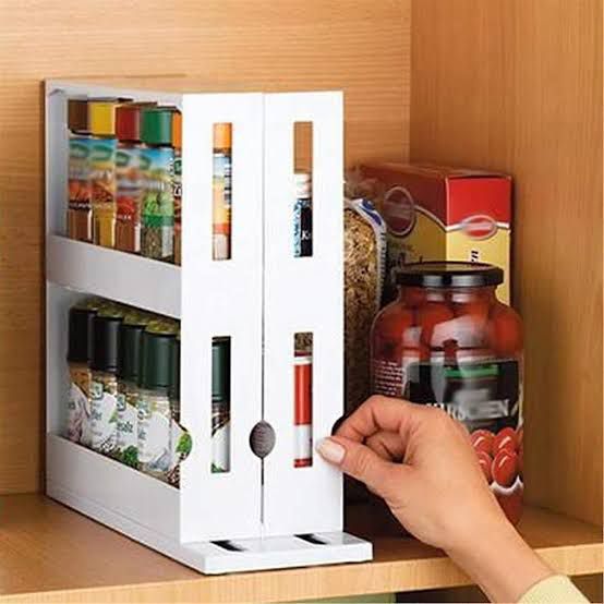 Multi-Function 2 Tier Rotate Storage Rack Seasoning Rack