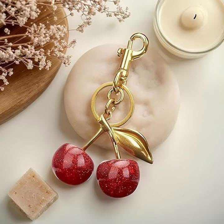 High Quality Trendy Cherry Keychain