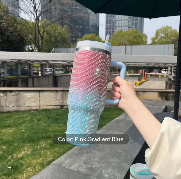 40oz Double Shaded Rhinestone Stainless Steel Tumbler Mug