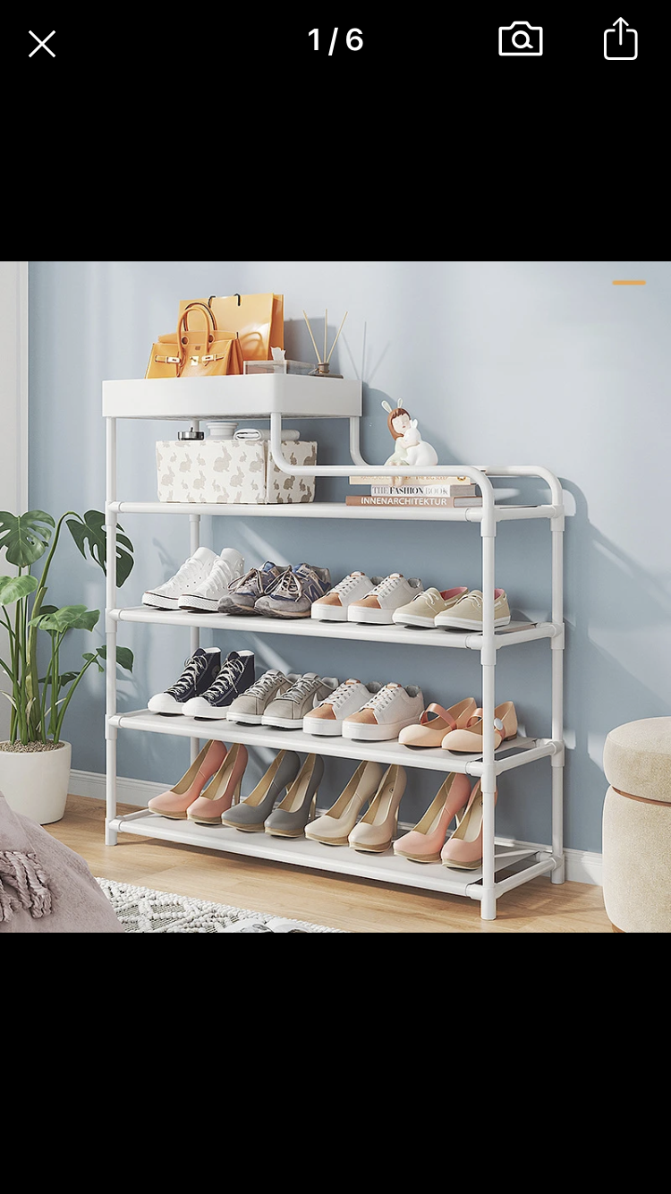 5 Layer L-shape Shoes Rack