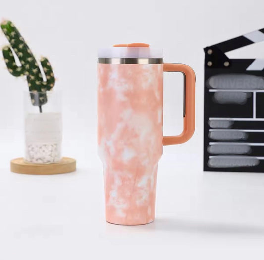 40oz Stainless Steel Marble Pattern Tumbler Mug