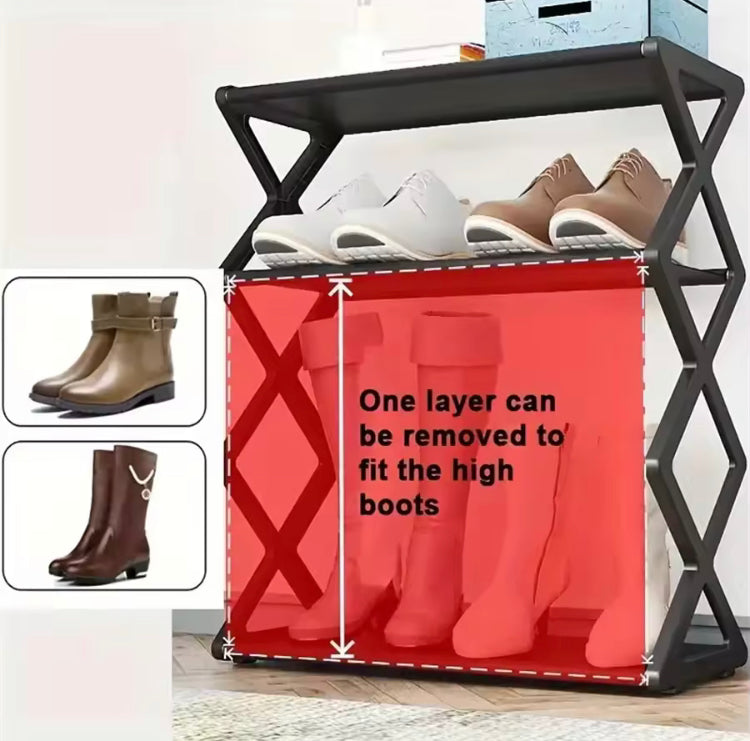 X-Shape Four Layers Shoes Rack