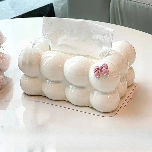 Bow Design Cloud Shape Tissue Box
