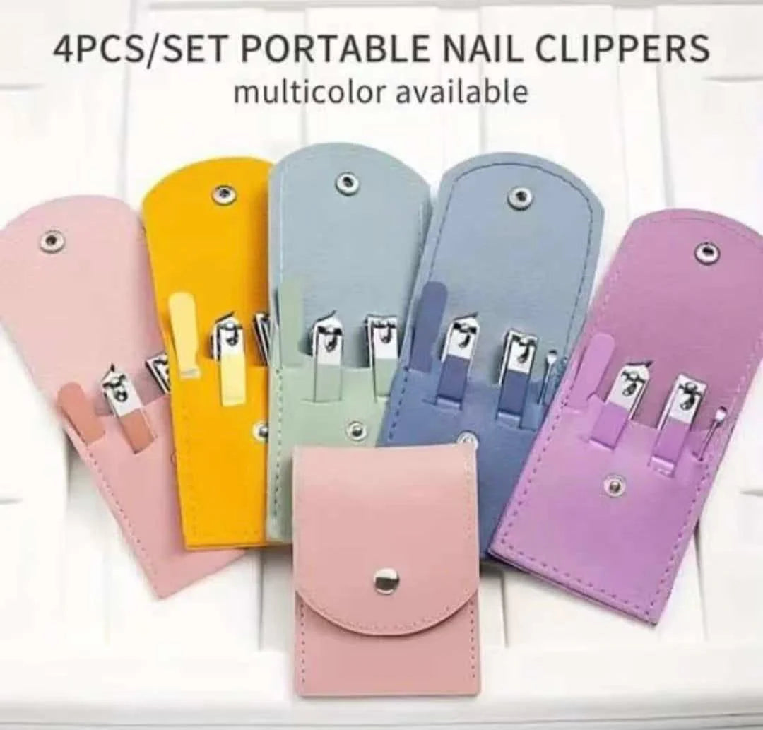 4 Pcs Portable Nails Kit Set with Pouch