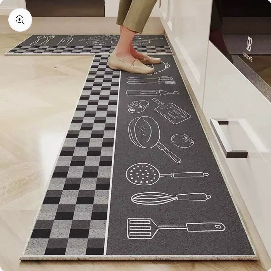 New 2 Pcs Set Non Slip Kitchen Floor Mat Carpet