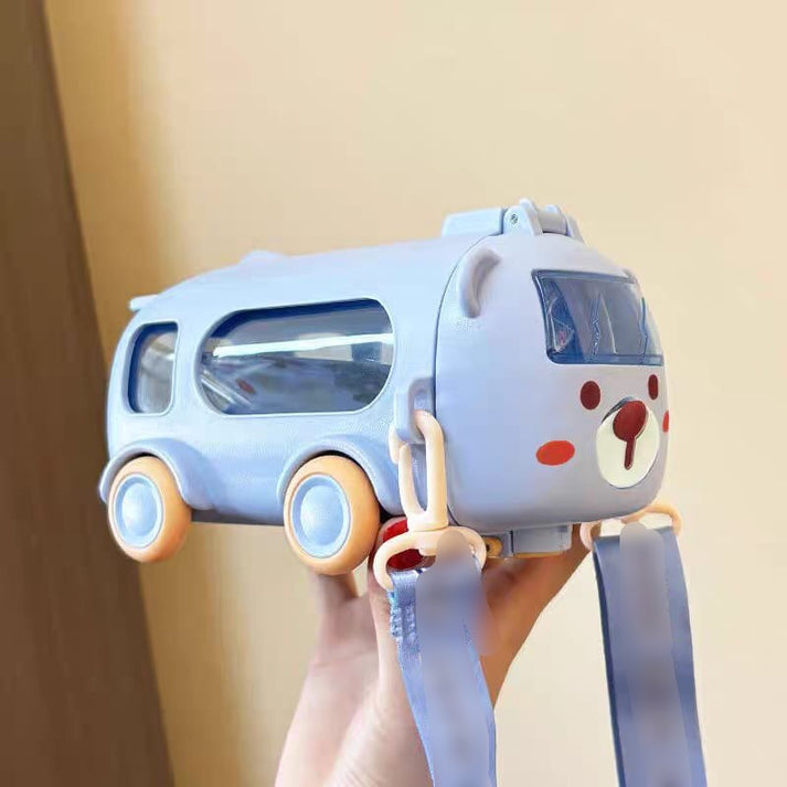 500ml Bus Water Bottle with Wheels for Kids