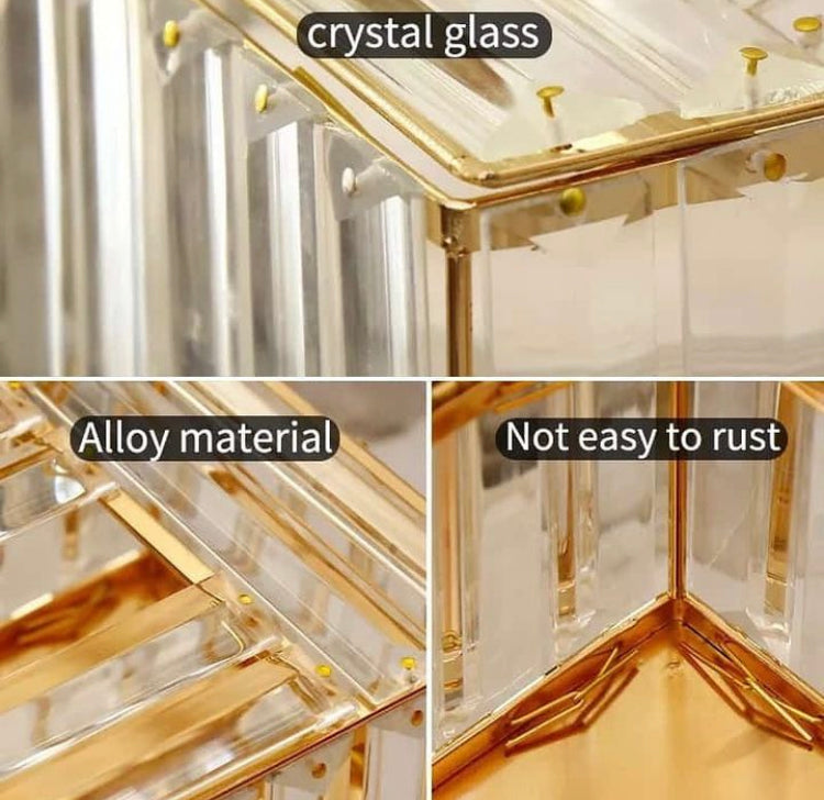 Metal Crystal Glass Tissue Box