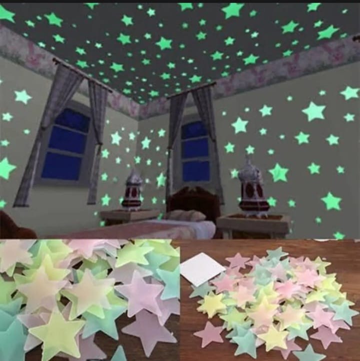 100 Pcs Stick on Glowing Stars in the Dark
