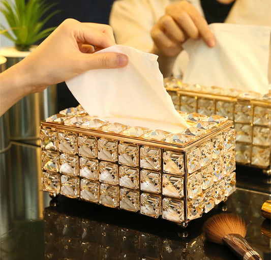 Metal Crystal Tissue Box