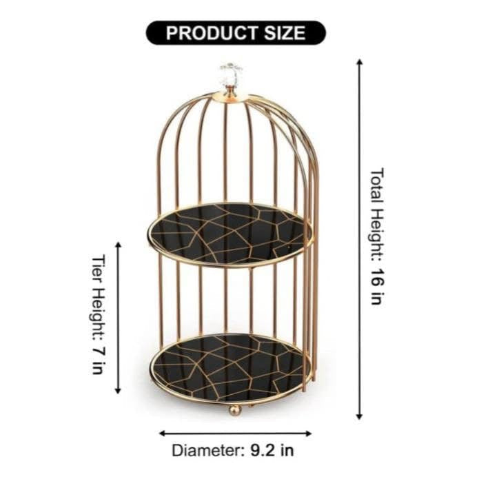 Double Layer Marble Cage makeup Cosmetics Organizer