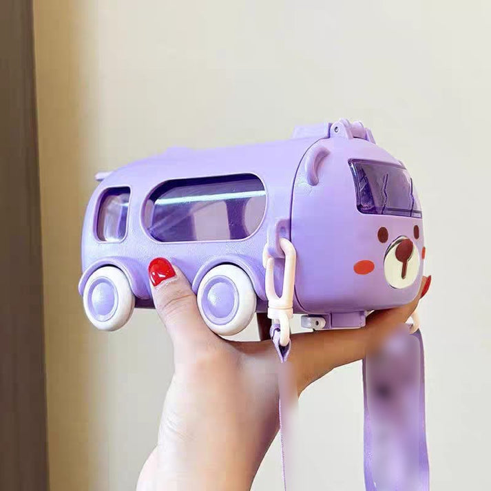500ml Bus Water Bottle with Wheels for Kids