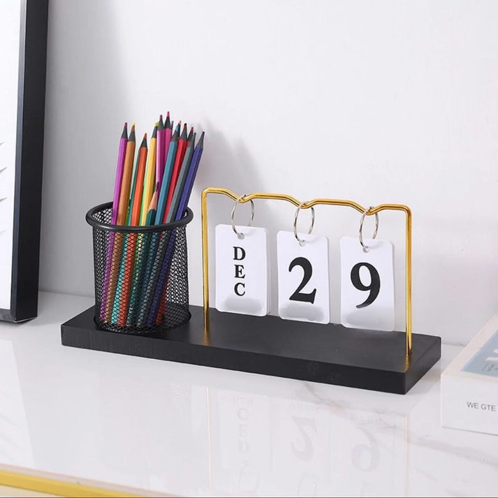 Metal Calender with Storage Holder