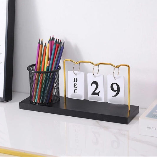 Metal Calender with Storage Holder