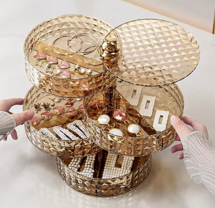 Luxury Acrylic 4 Layer Rotating Jewellery Organizer