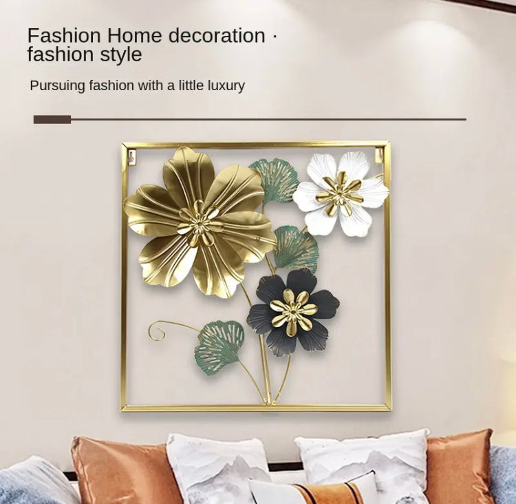 Nordiac Style Square Shape Metal Wall Motif for Home Decor