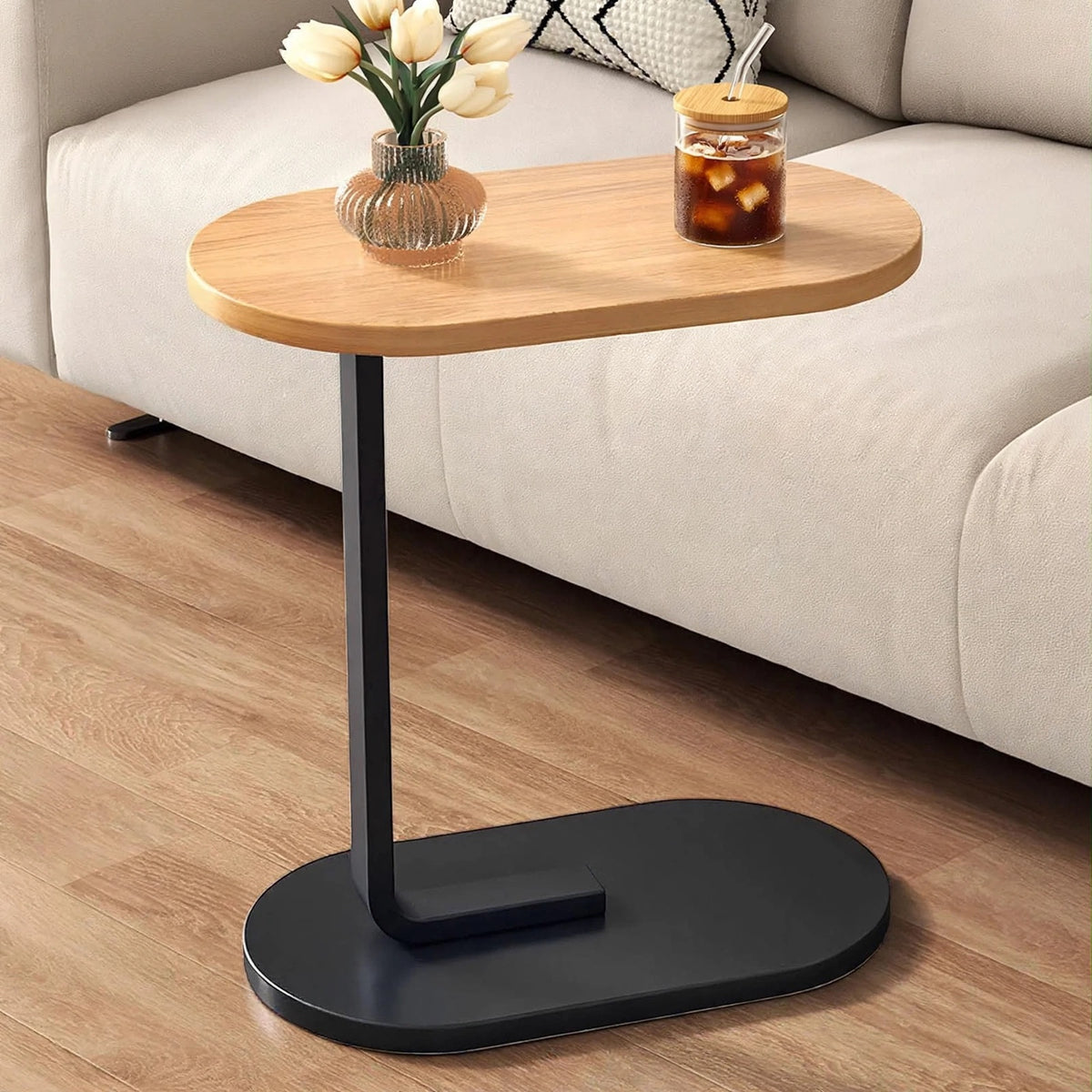 Portable Sofa/Bed Wooden Table with Metal Frame